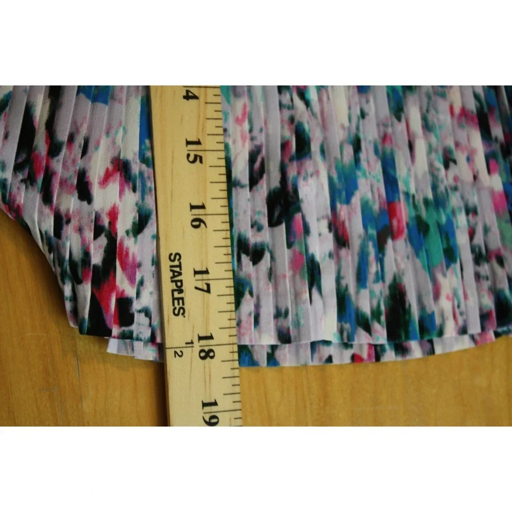 J.CREW Skirt Womens 4 Mulitcolor Tier Pleated Skater Mini Skirt Boho Fairy Paint